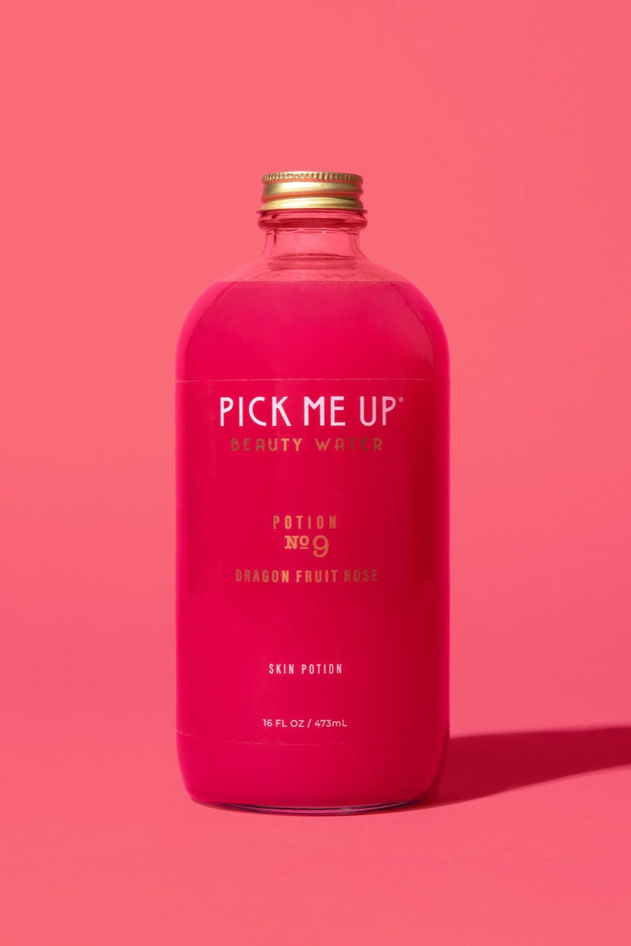 Pick Me Up Potions Dragon Fruit Rose Drink – functional beauty water for glowing skin with hyaluronic acid, glutathione and antioxidants 